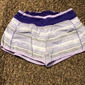 Lululemon turbo run shorts size 4. Gray/purple